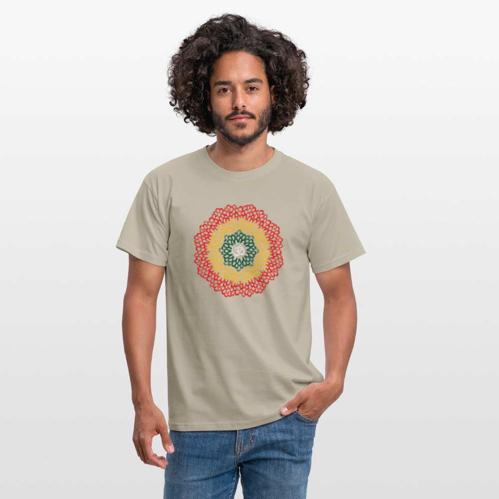 Yogi, Prana Mandala Om im Reggae Stil - Männer T-Shirt - Sandbeige
