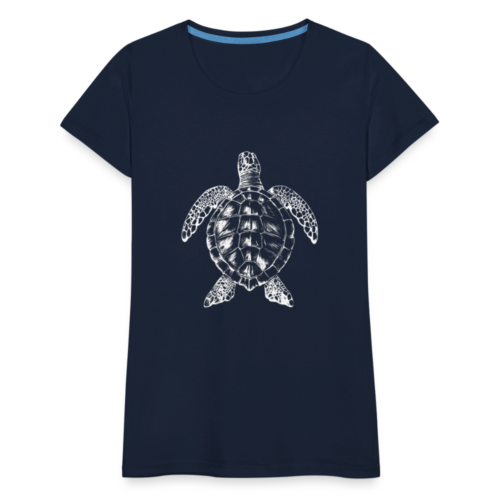 Meeresschildkröte - Monochrom - Frauen Premium T-Shirt - Navy
