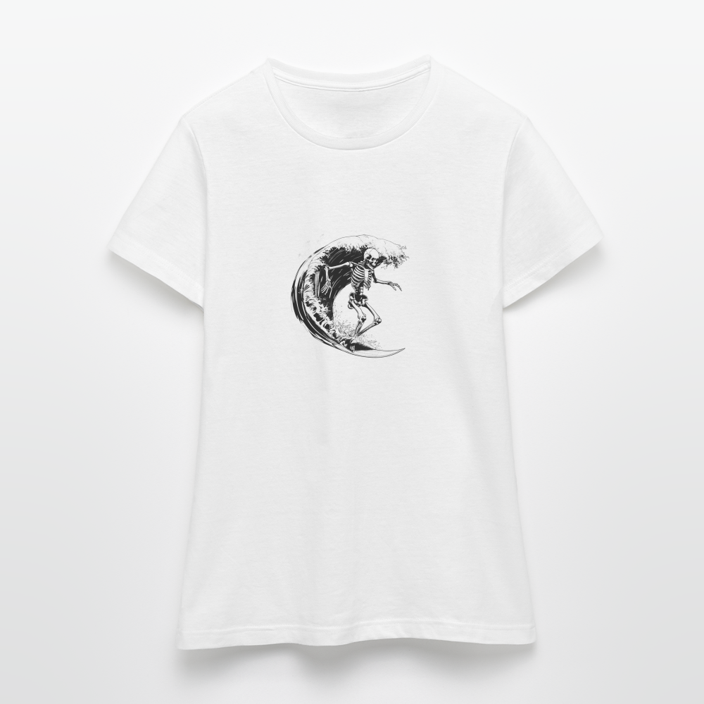 Cooles Surfer Skelett - Frauen T-Shirt - Weiß