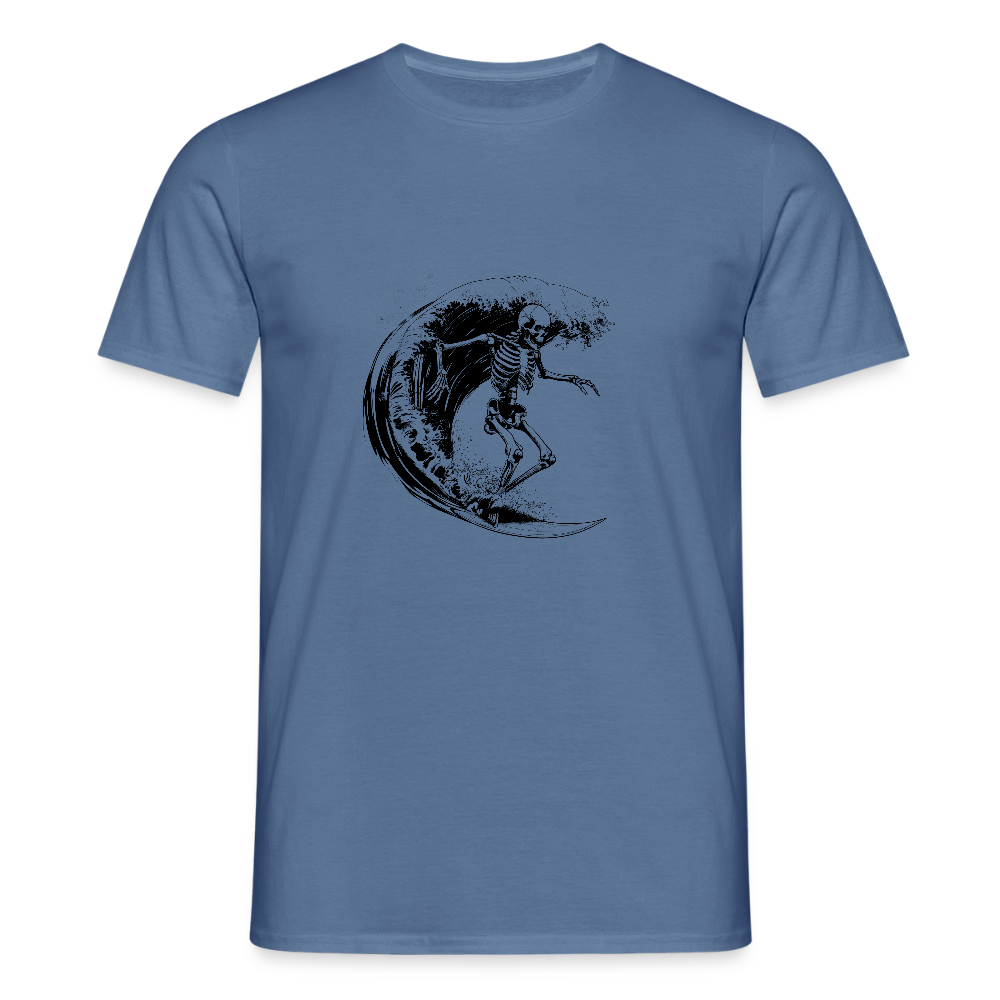 Cooles Surfer Skelett - Männer T-Shirt - Taubenblau