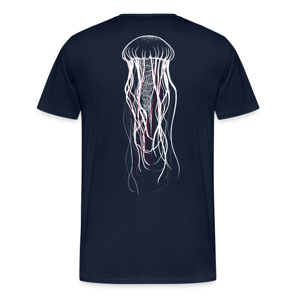 Qualle mit roten Fäden - Männer Premium T-Shirt - Navy
