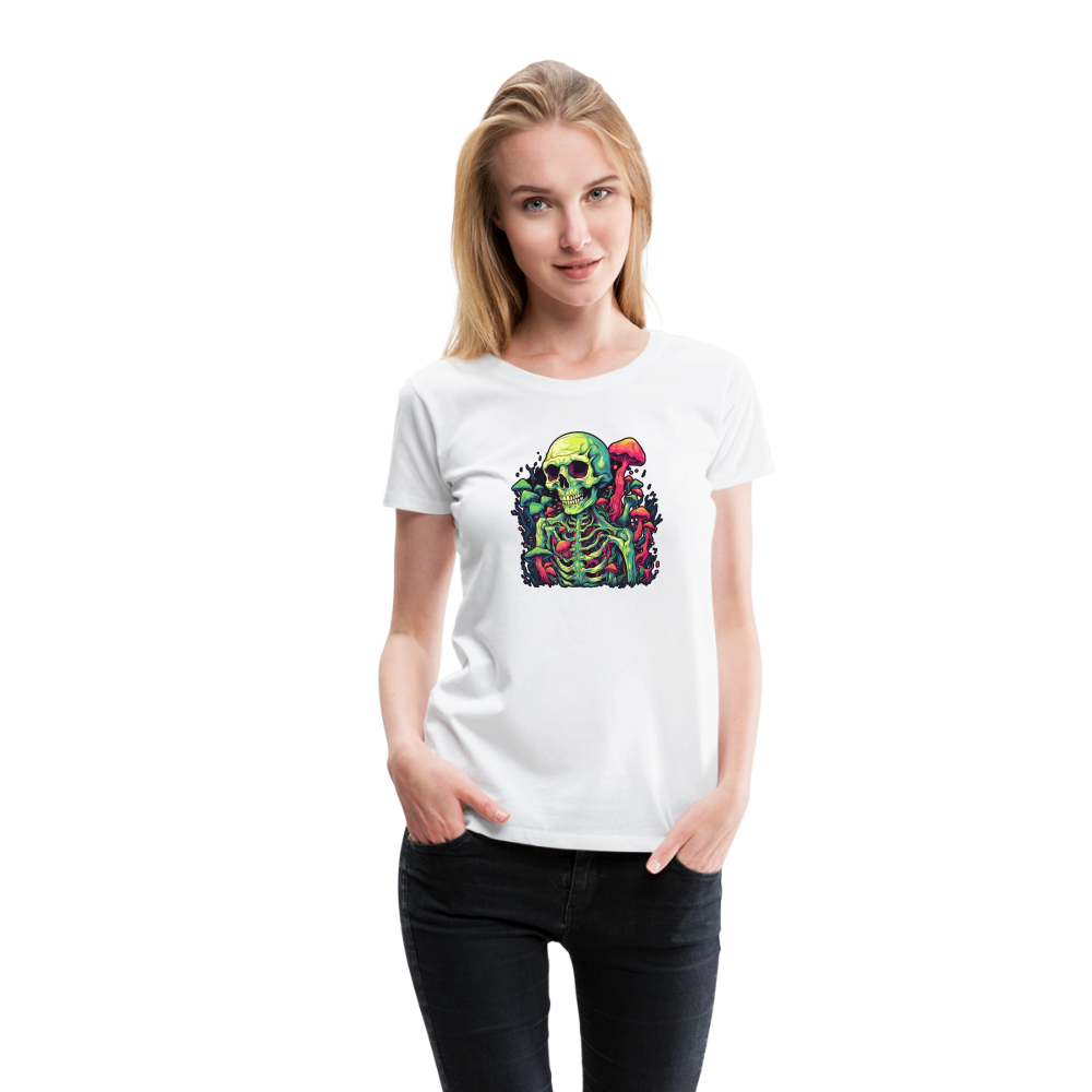 Horror Pilz Skelett - Happy Halloween - Frauen Premium T-Shirt - Weiß