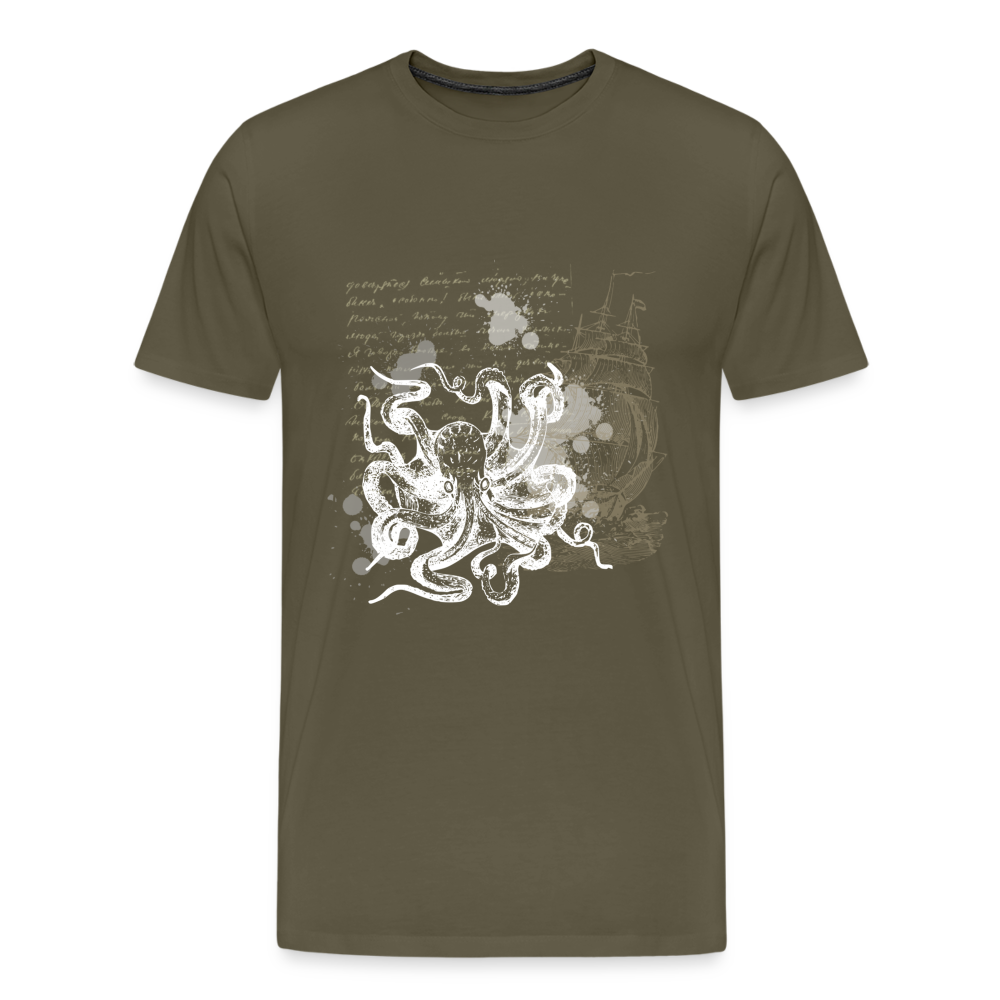 Vintage Steampunk Oktopus Motiv - Männer Premium T-Shirts - Khaki