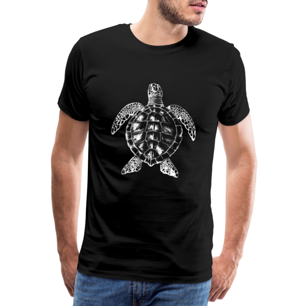 Meeresschildkröte - Monochrom - Männer Premium T-Shirt - Schwarz