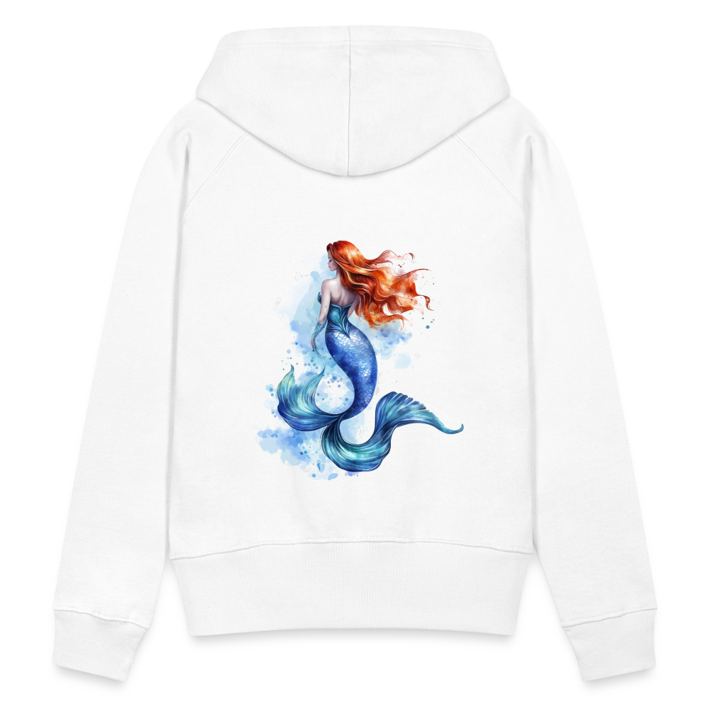 Meerjungfrau als Aquarelle - Frauen Premium Hoodie - Weiß