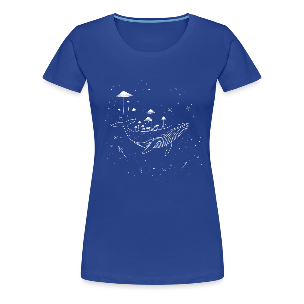 Surrealer Wal mit Pilzen im Weltraum mit Sternen - Frauen Premium T-Shirt - Königsblau