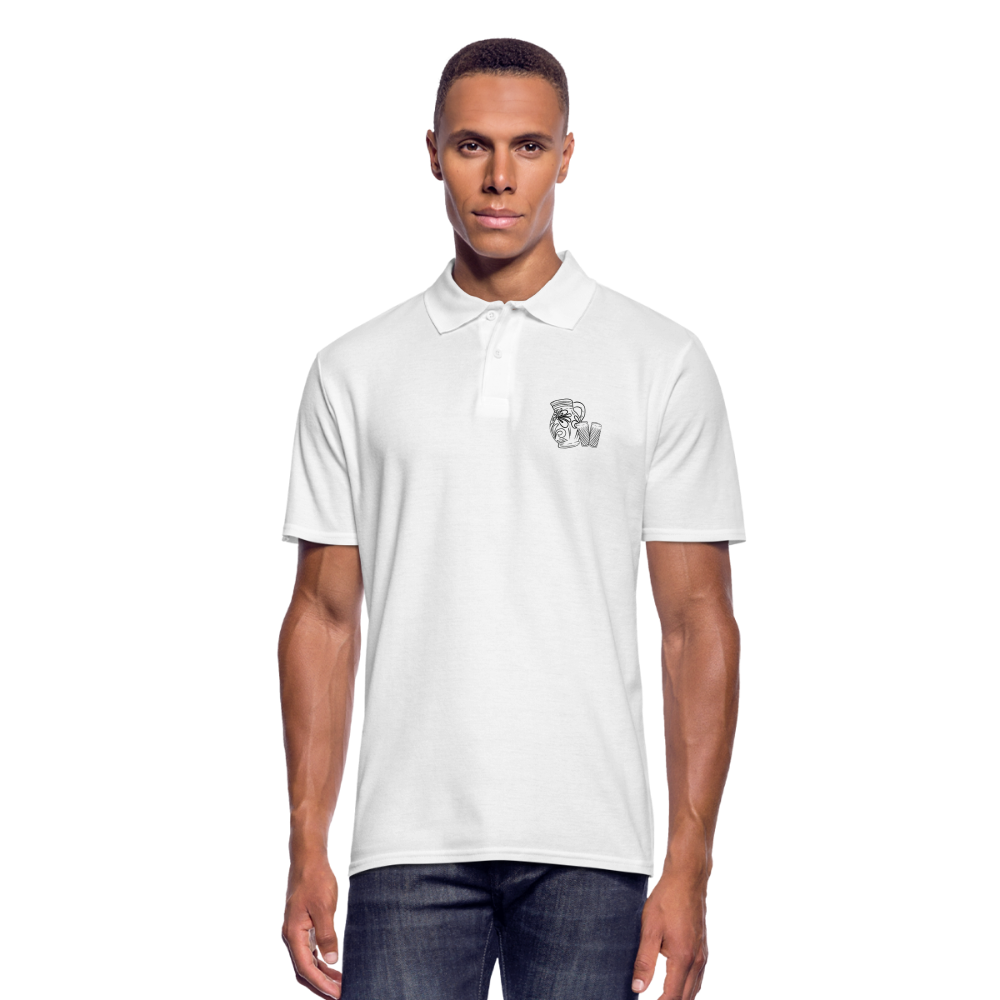 Bembel mit Gläsern - Hessisch Mundart - Männer Premium Poloshirt - Weiß