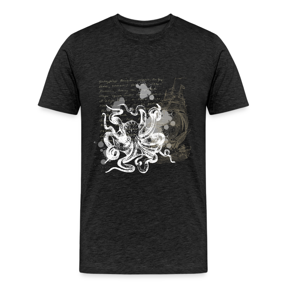 Vintage Steampunk Oktopus Motiv - Männer Premium T-Shirts - Anthrazit