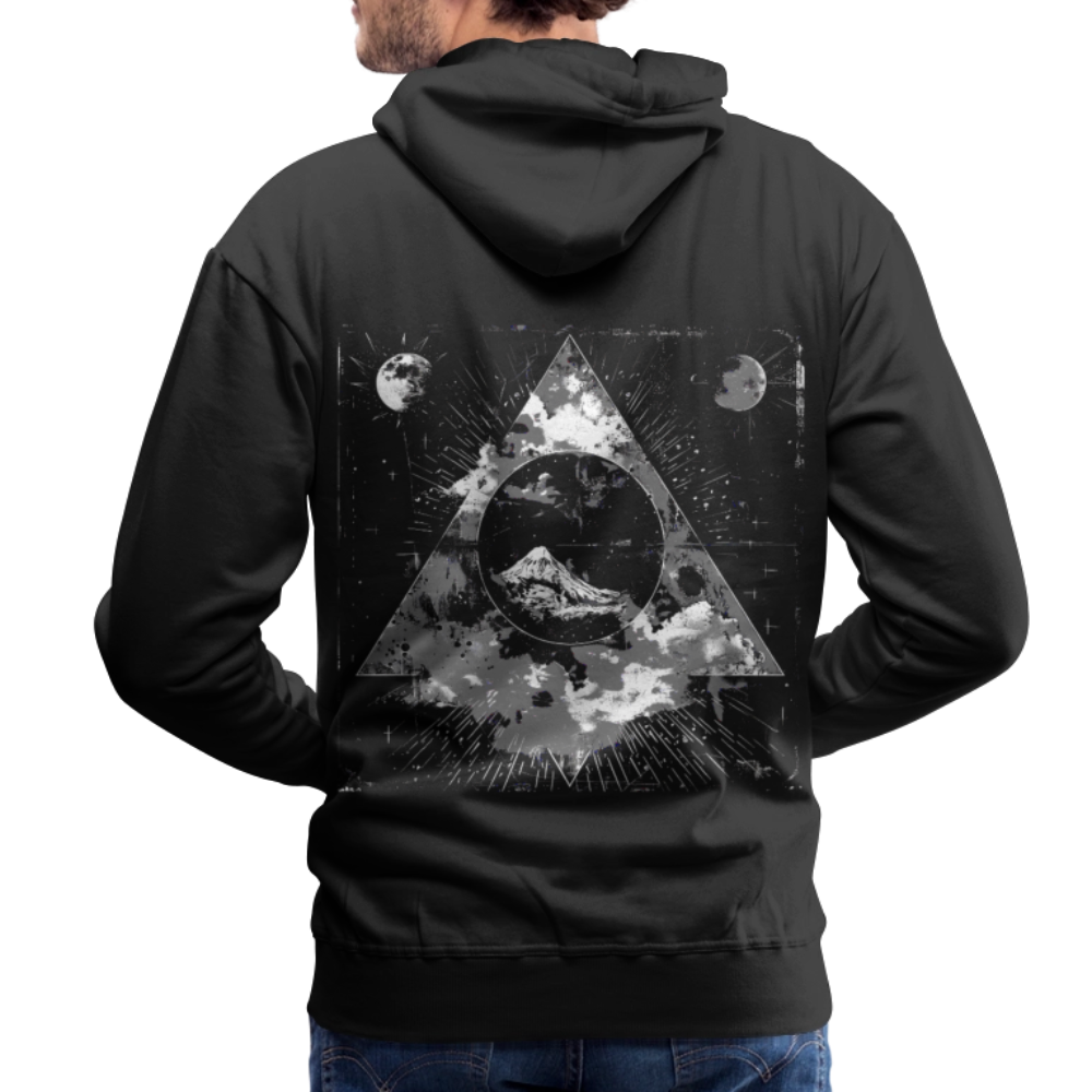 Surreales Motiv mit Mond und Bergen - Herren Premium Hoodie - Schwarz