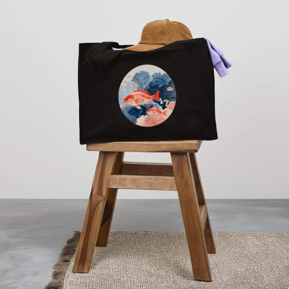 Bunter Meeres Fisch - Stanley/Stella recycelter Shopping Bag - Schwarz