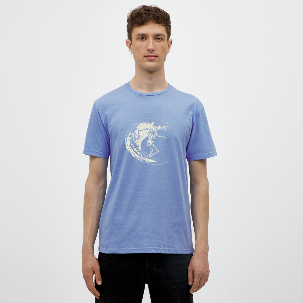 Cooles Surfer Skelett - Männer T-Shirt - carolina blue