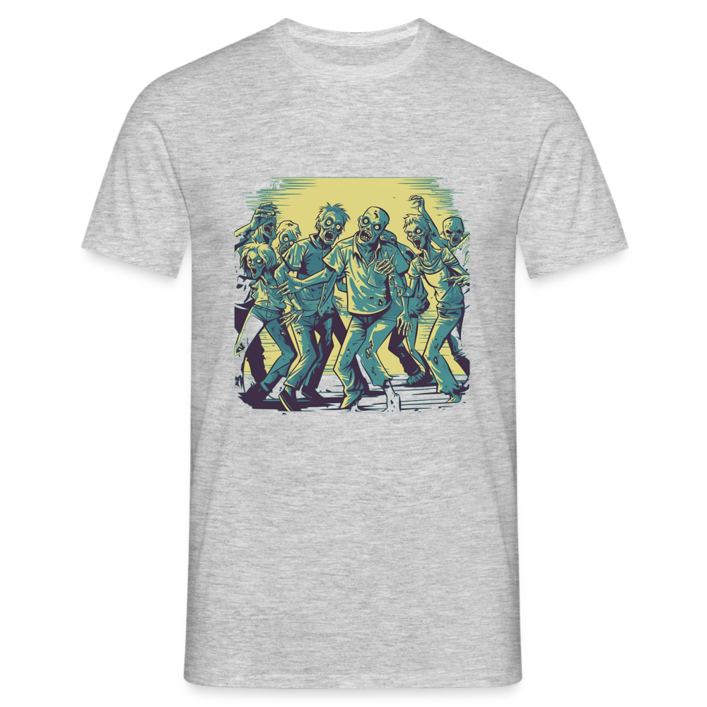 Tanzende Zombies - Gruseliges Zombie Motiv - Männer T-Shirt - Grau meliert