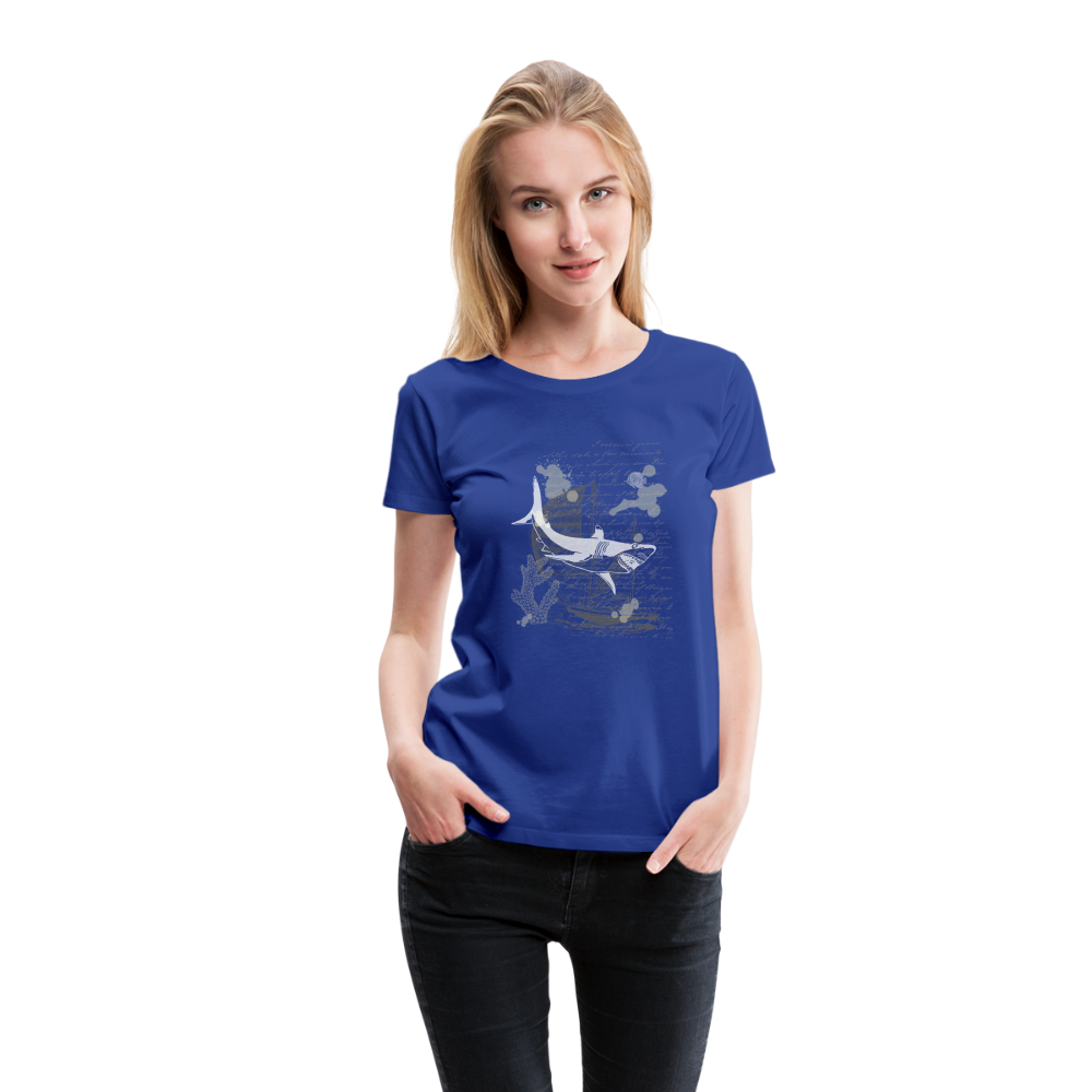 Vintage Steampunk Hai Motiv - Frauen Premium T-Shirts - Königsblau
