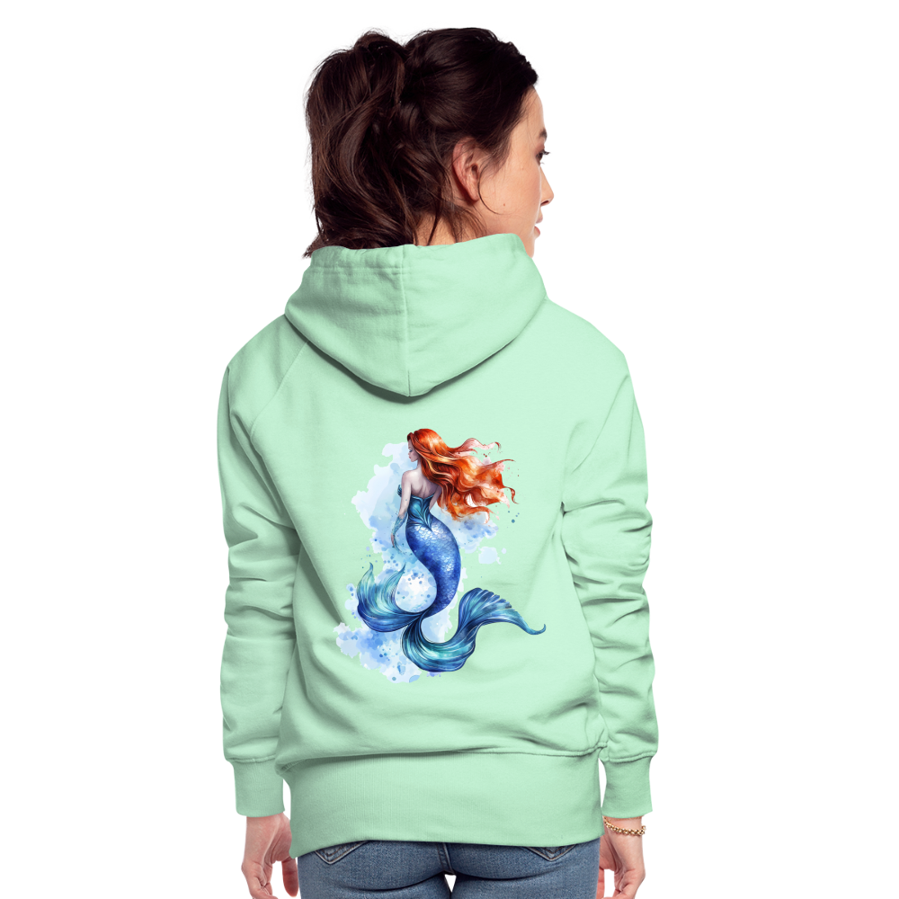 Meerjungfrau als Aquarelle - Frauen Premium Hoodie - helles Mintgrün