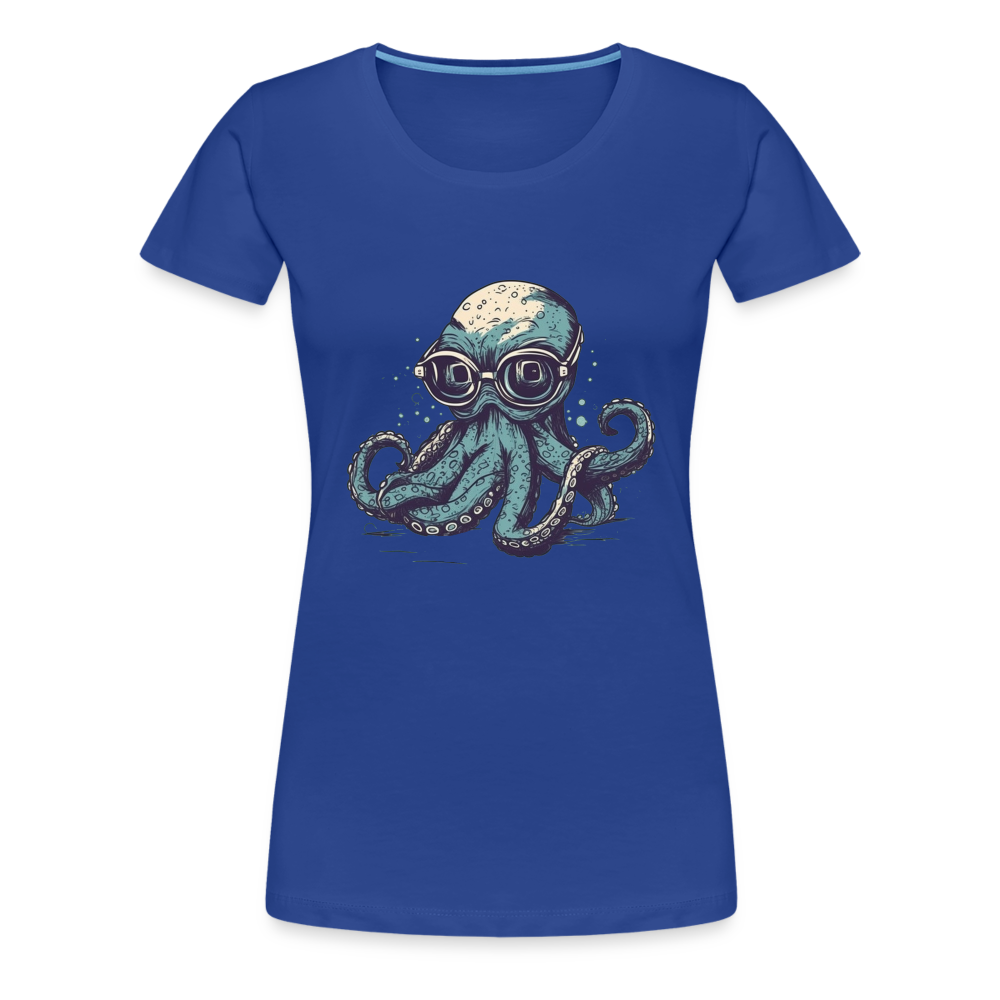 Nerdy Comic Oktopus mit Brille - Frauen Premium T-Shirts - Königsblau