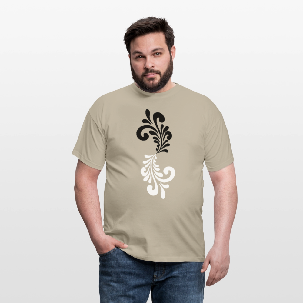 Bembel Ornamente schwarz/weiß - Männer Shirt - Sandbeige