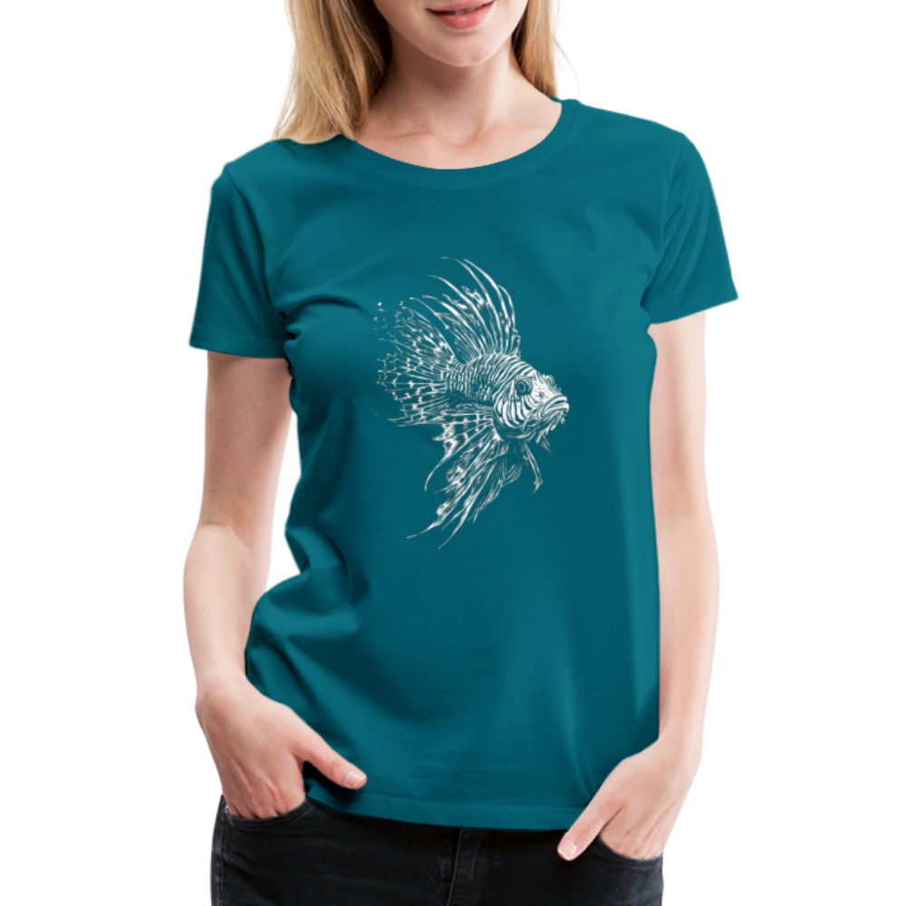 Rotfeuerfisch - Monochrom - Frauen Premium T-Shirt - Divablau