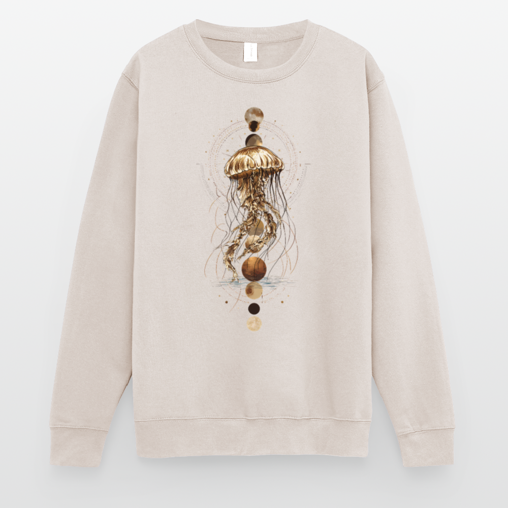Mystische Qualle mit Mondphasen – Boho Ocean Design - Unisex Pullover - Sand