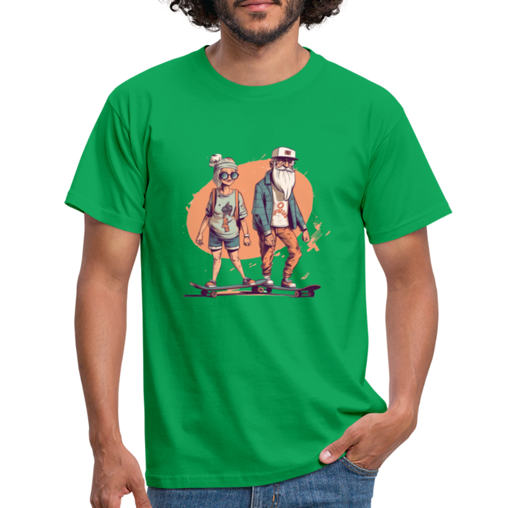 Cooles älteres Pärchen als Skater Hipster - Männer T-Shirt - Kelly Green