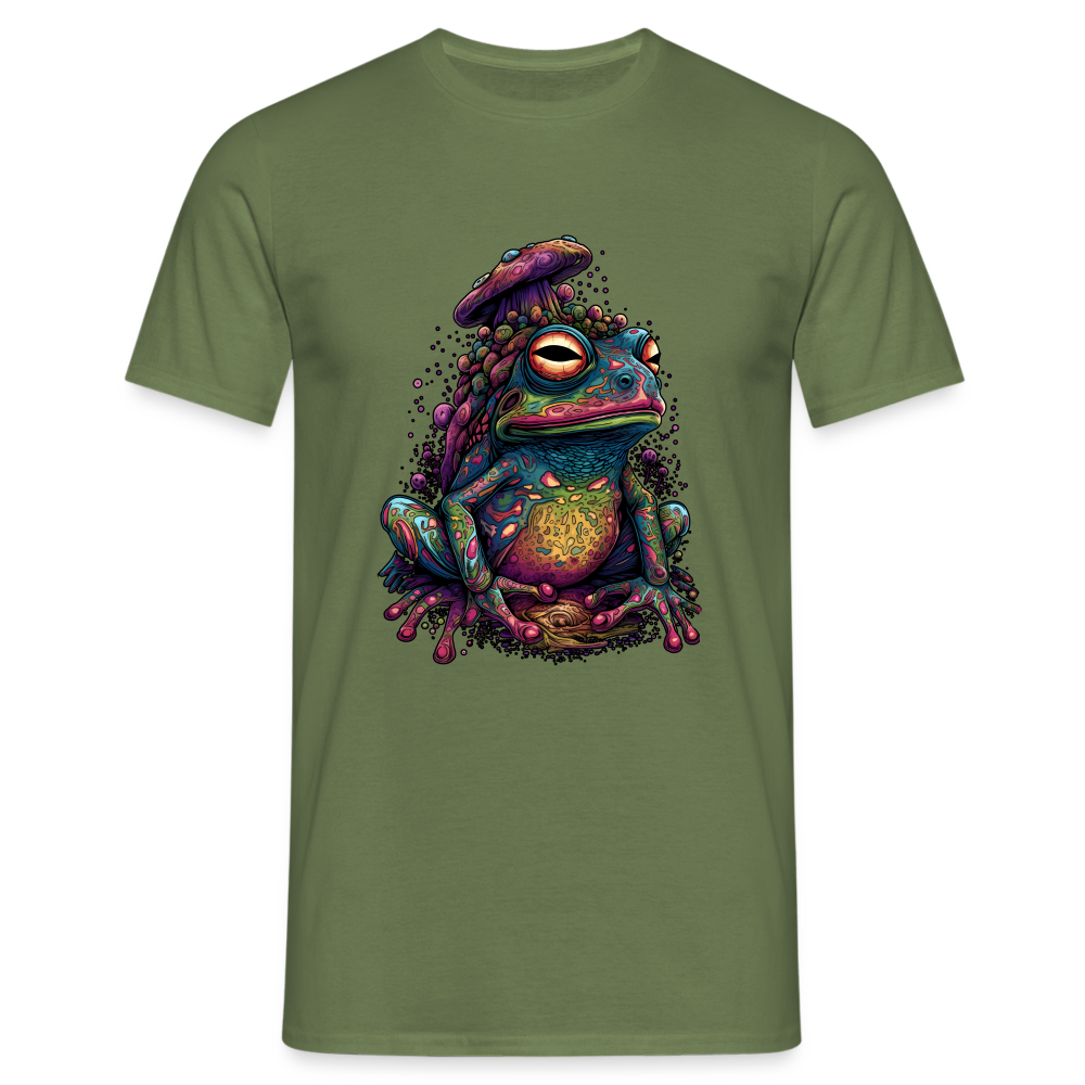 Trippy Pilz Frosch - Psychedelisches Motiv - Männer T-Shirt - Militärgrün