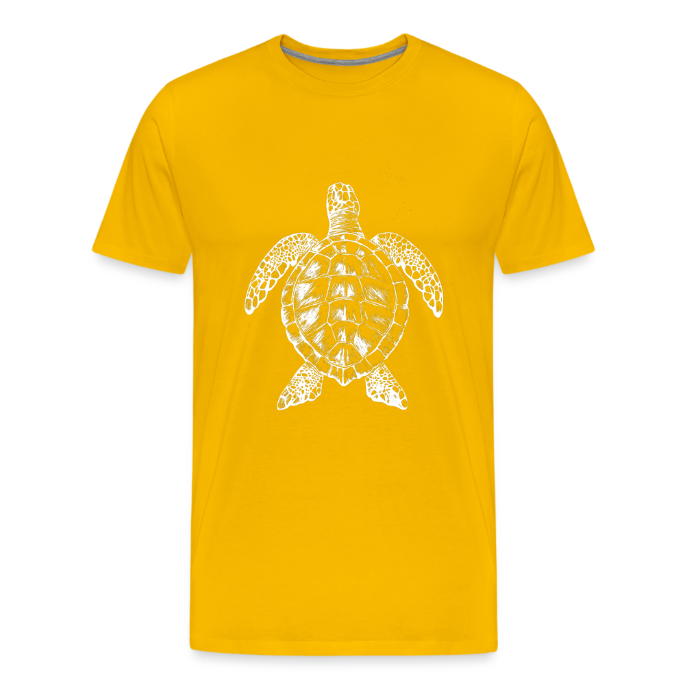 Meeresschildkröte - Monochrom - Männer Premium T-Shirt - Sonnengelb