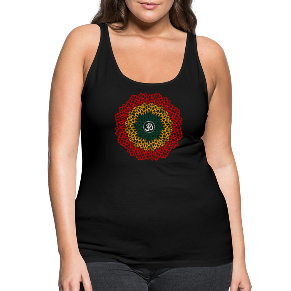 Yogi, Prana Mandala Om im Reggae Stil - Frauen Premium Tank Top - Schwarz