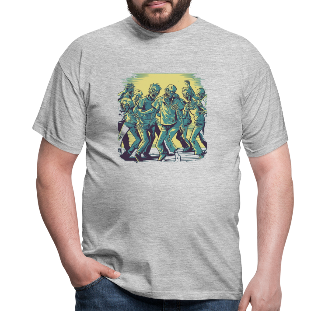 Tanzende Zombies - Gruseliges Zombie Motiv - Männer T-Shirt - Grau meliert