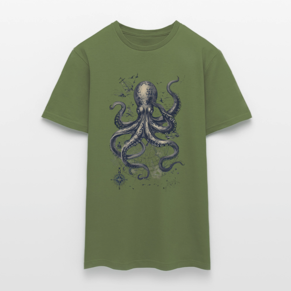 Steampunk Oktopus - Männer T-Shirt - Militärgrün