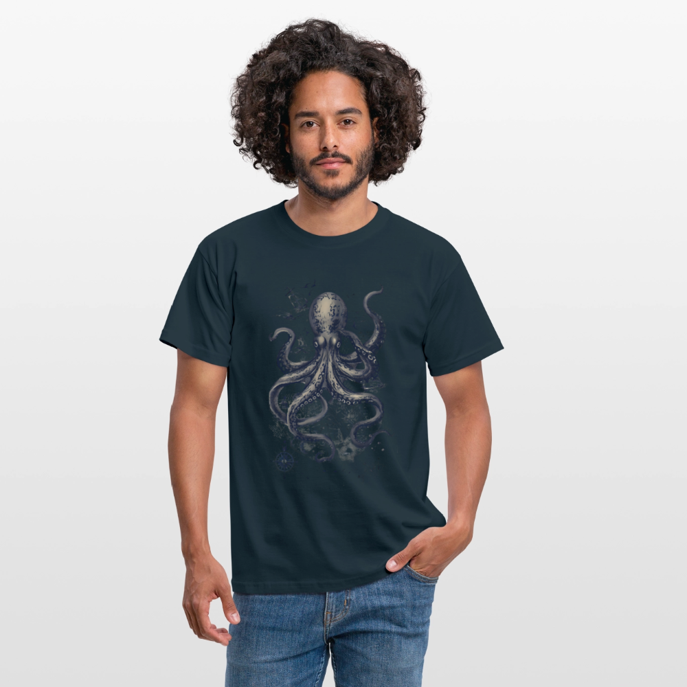 Steampunk Oktopus - Männer T-Shirt - Navy