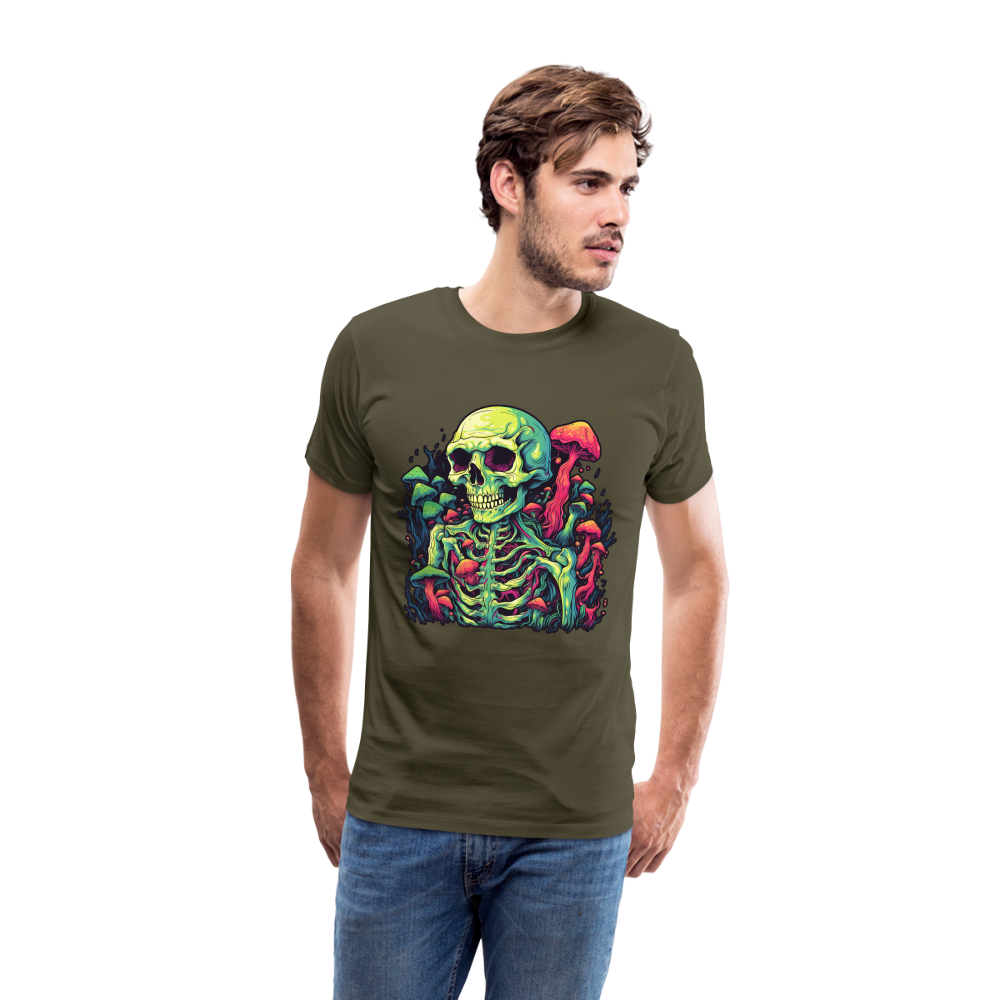 Horror Pilz Skelett - Happy Halloween - Männer Premium T-Shirt - Khaki