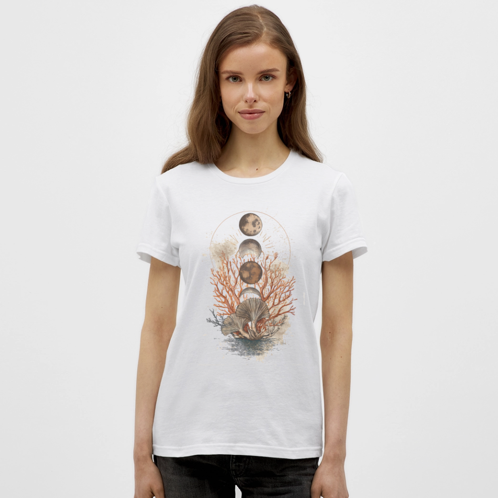 Coral Moons – Die Kraft der Gezeiten auf Stoff - Frauen T-Shirt - Weiß