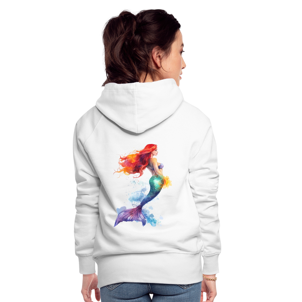 Meerjungfrau als Aquarelle - Frauen Premium Hoodie - Weiß