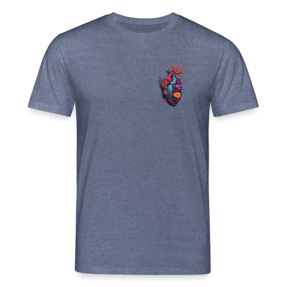 Ocean Heart Brusttaschenformat - Stanley/Stella Unisex Bio-T-Shirt CREATOR - Dunkelblau meliert