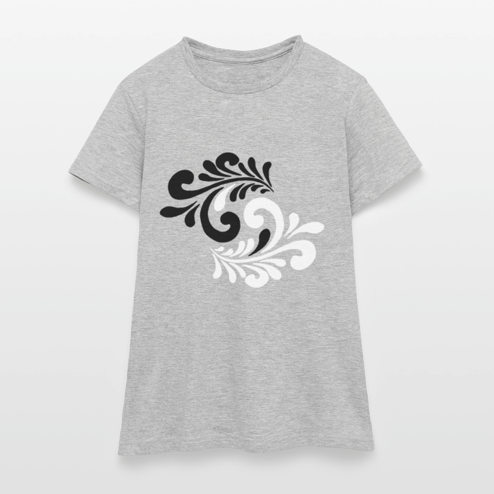 Hessisch Balance - Yin und Yang - Frauen T-Shirt - Grau meliert