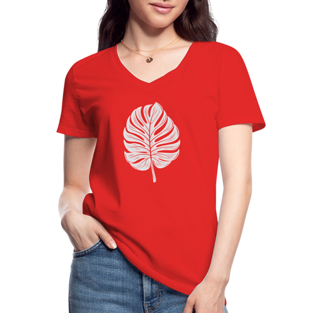 Cooles Monstera Blatt, Pflanzen Motiv - red