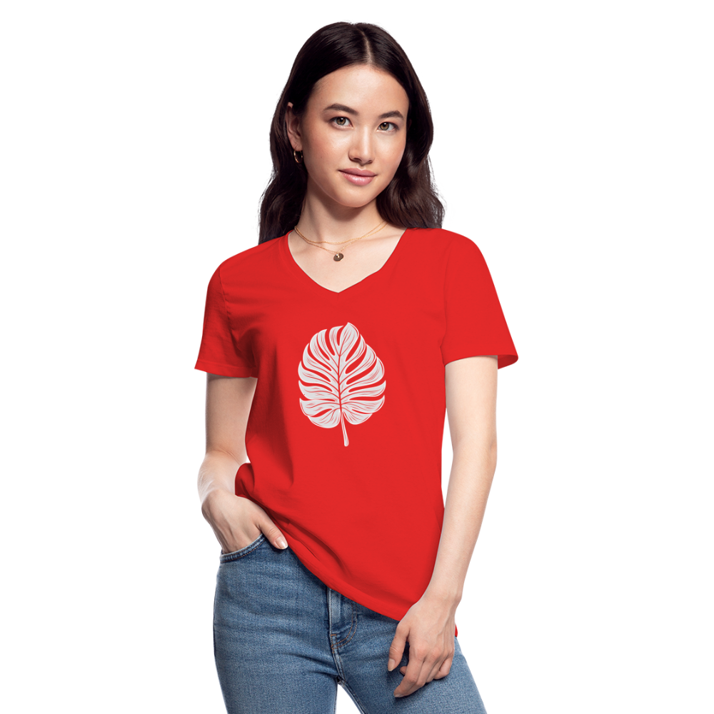 Cooles Monstera Blatt, Pflanzen Motiv - red