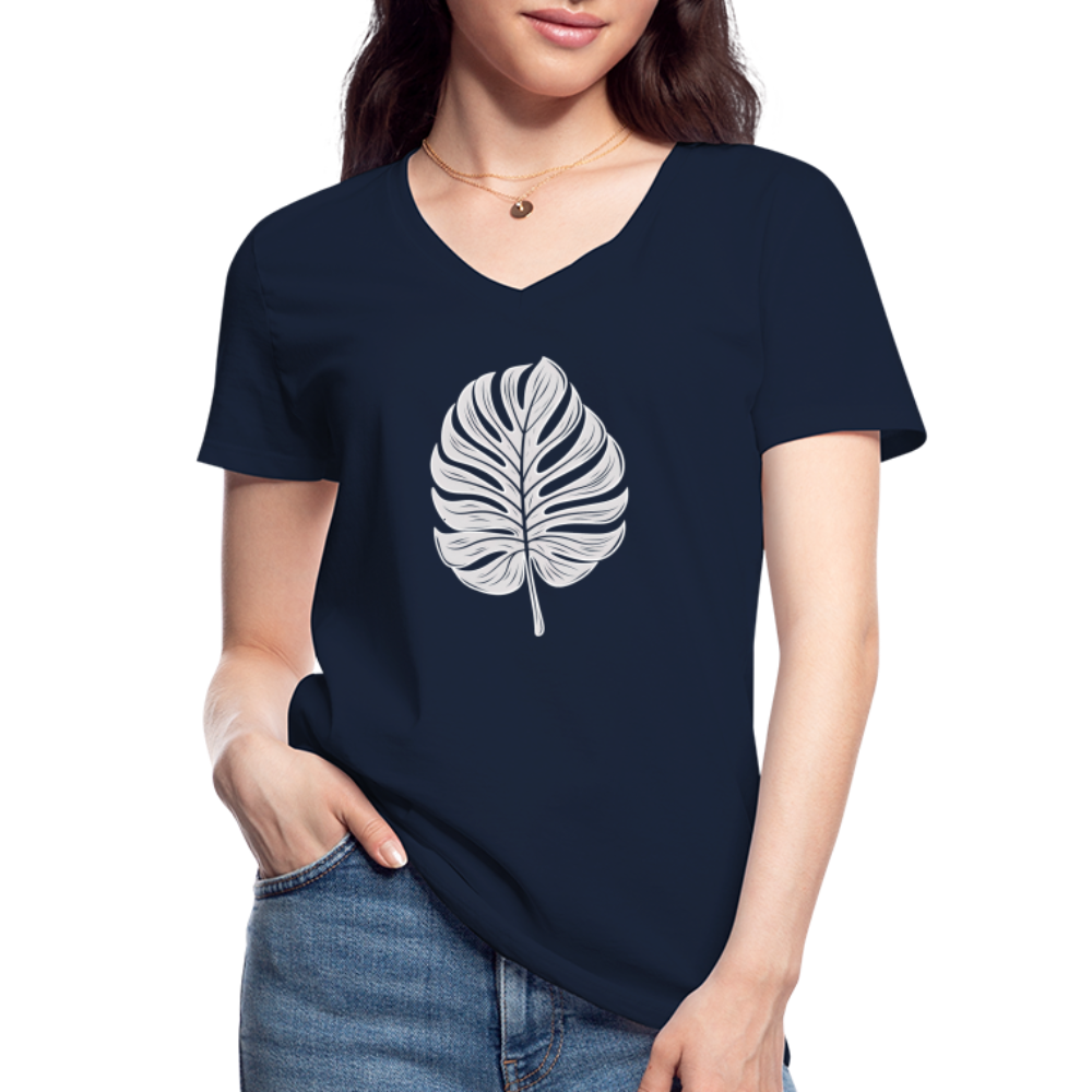 Cooles Monstera Blatt, Pflanzen Motiv - navy