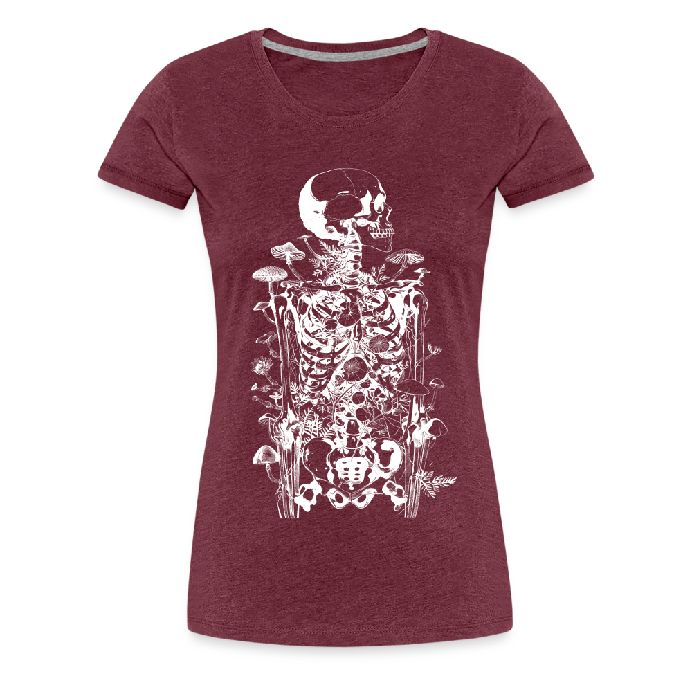 Morbides Horror Pilz Skelett - Happy Halloween - Bordeauxrot meliert