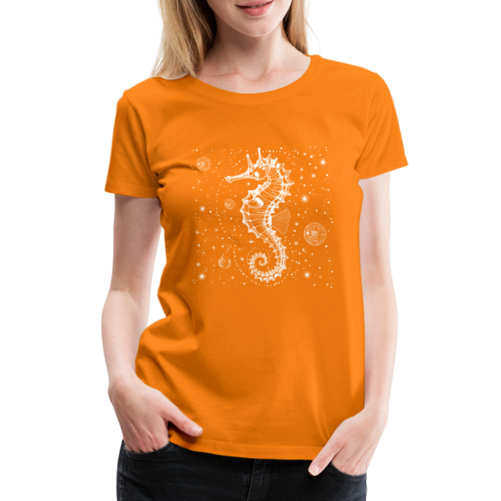 Vintage Weltraum Nautik Design Seepferd - Orange