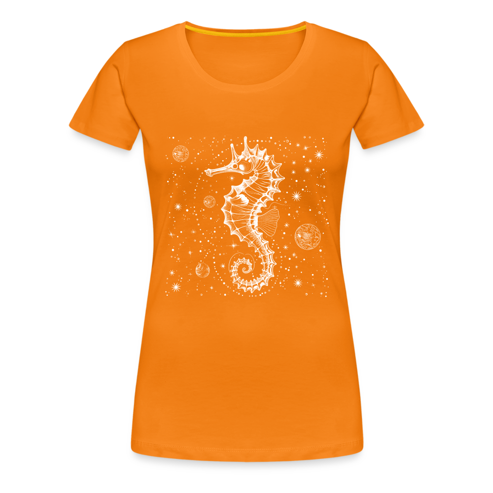 Vintage Weltraum Nautik Design Seepferd - Orange