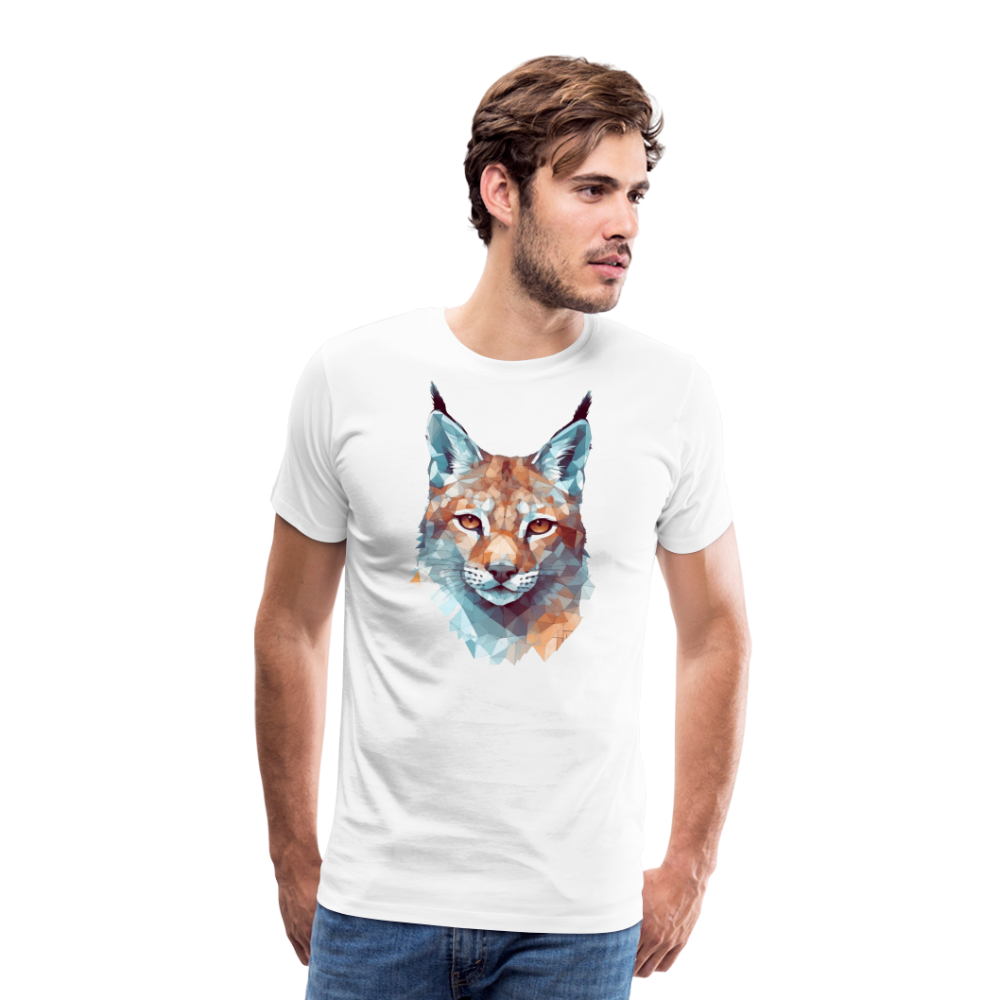 Geometrischer Luchs in Wasserfarben Optik - T-Shirt Männer - Weiß