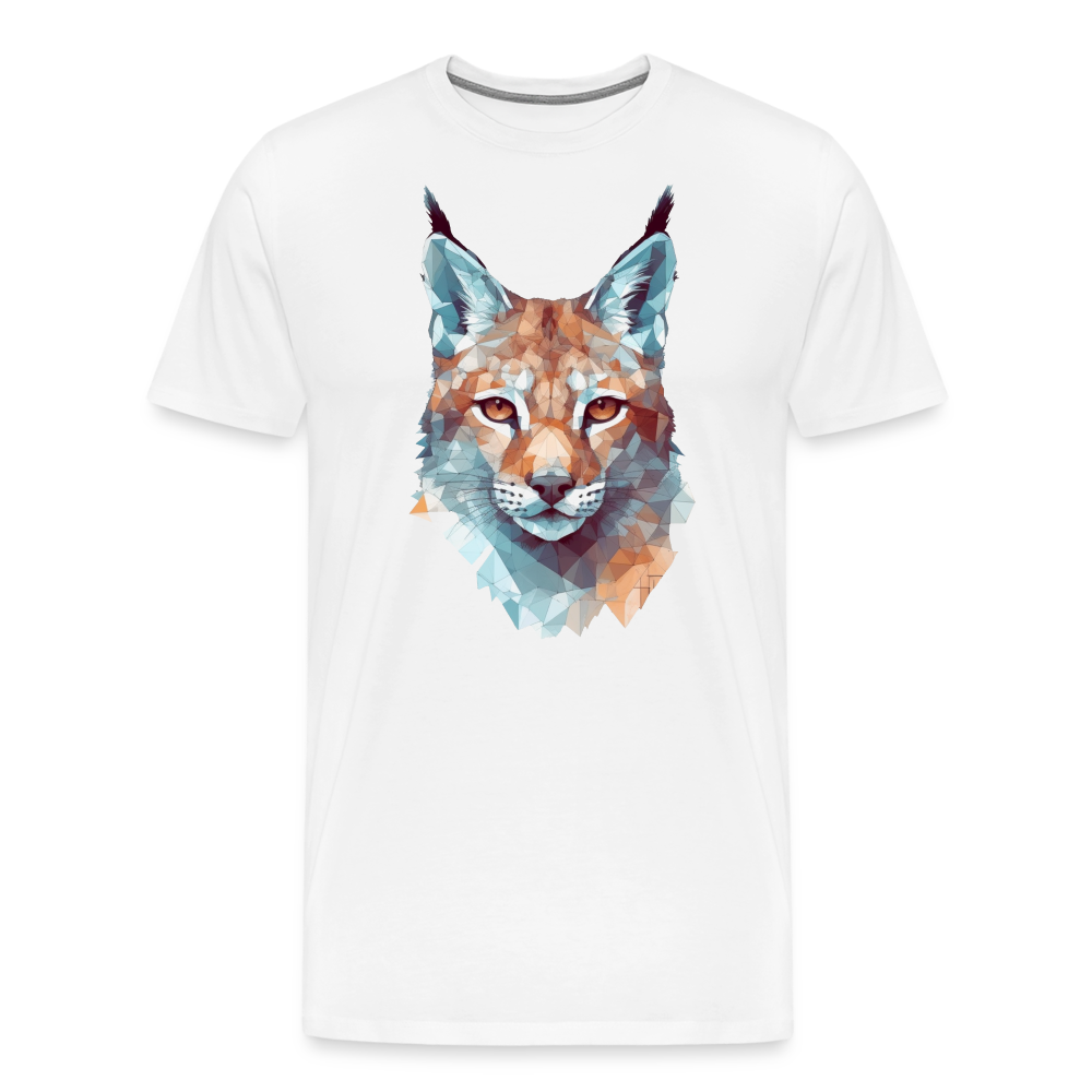 Geometrischer Luchs in Wasserfarben Optik - T-Shirt Männer - Weiß