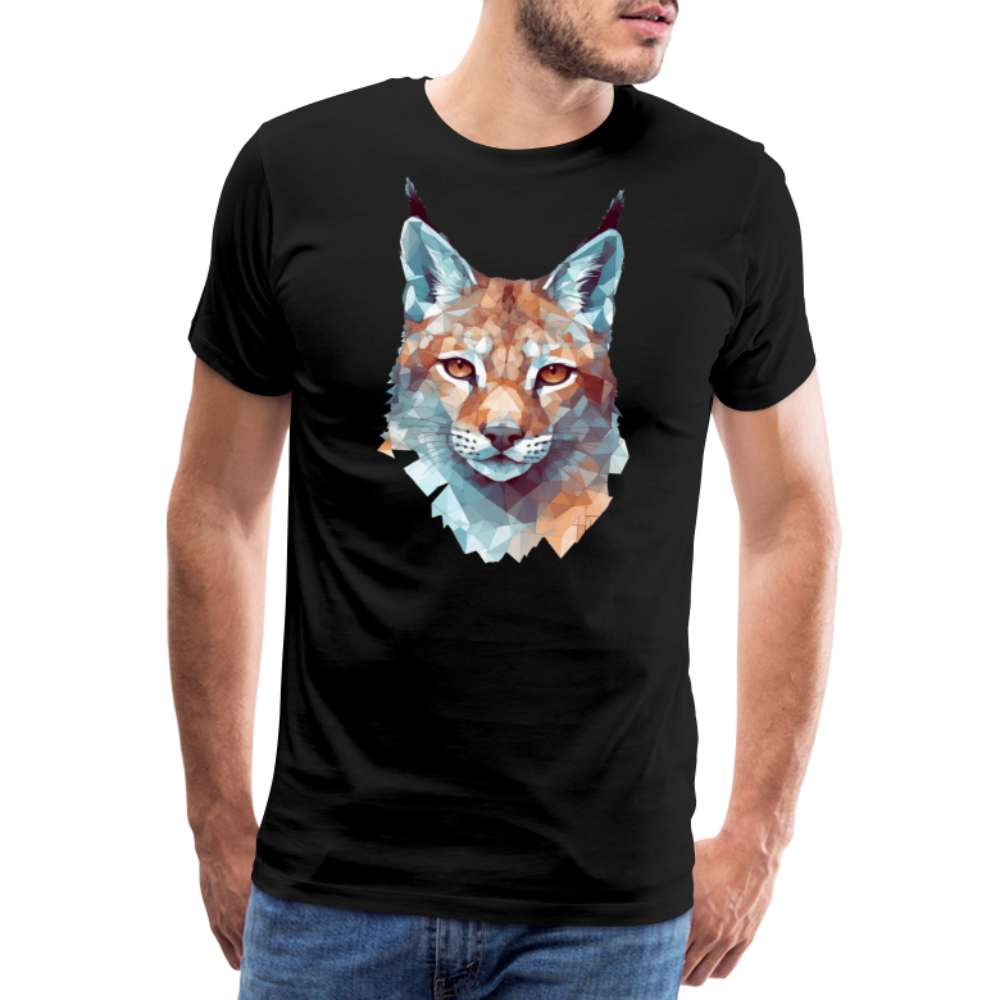 Geometrischer Luchs in Wasserfarben Optik - T-Shirt Männer - Schwarz