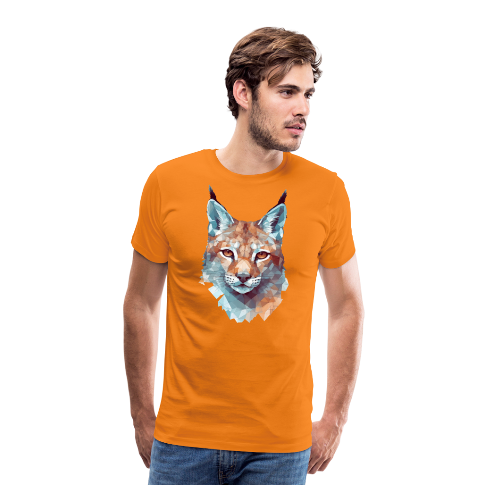 Geometrischer Luchs in Wasserfarben Optik - T-Shirt Männer - Orange