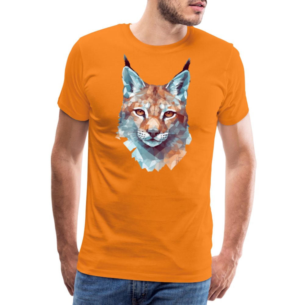 Geometrischer Luchs in Wasserfarben Optik - T-Shirt Männer - Orange