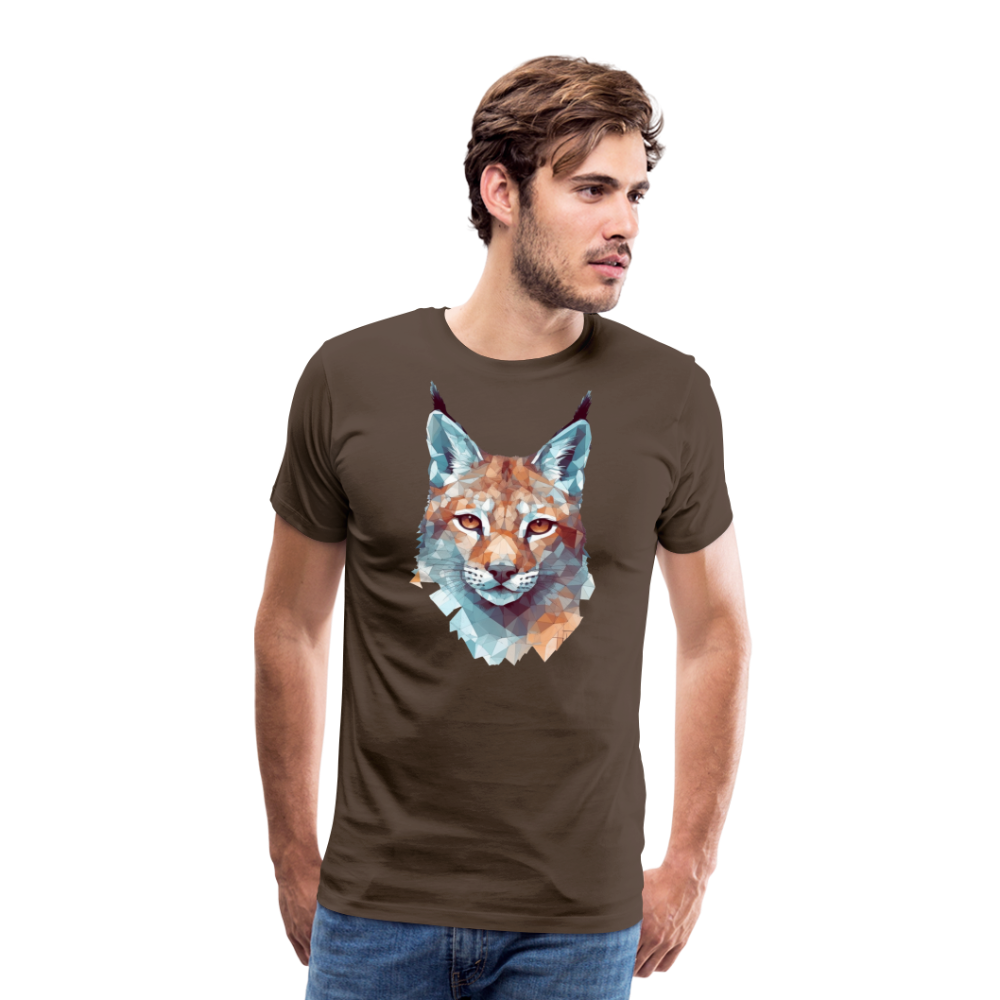 Geometrischer Luchs in Wasserfarben Optik - T-Shirt Männer - Edelbraun