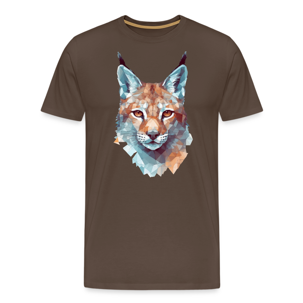 Geometrischer Luchs in Wasserfarben Optik - T-Shirt Männer - Edelbraun