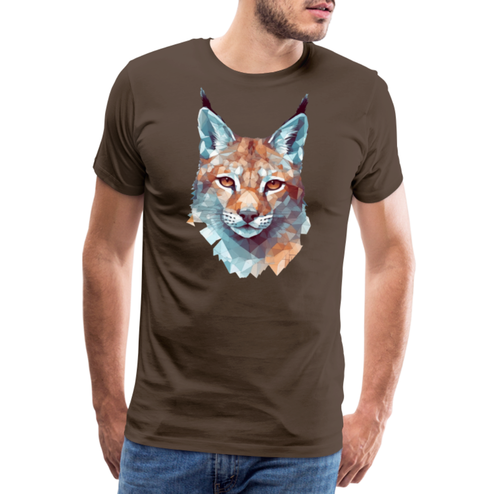 Geometrischer Luchs in Wasserfarben Optik - T-Shirt Männer - Edelbraun