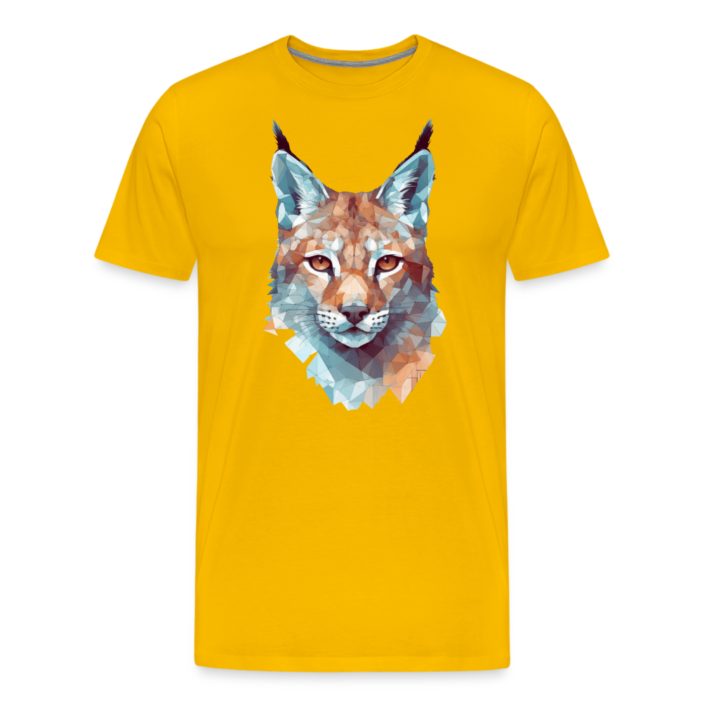 Geometrischer Luchs in Wasserfarben Optik - T-Shirt Männer - Sonnengelb