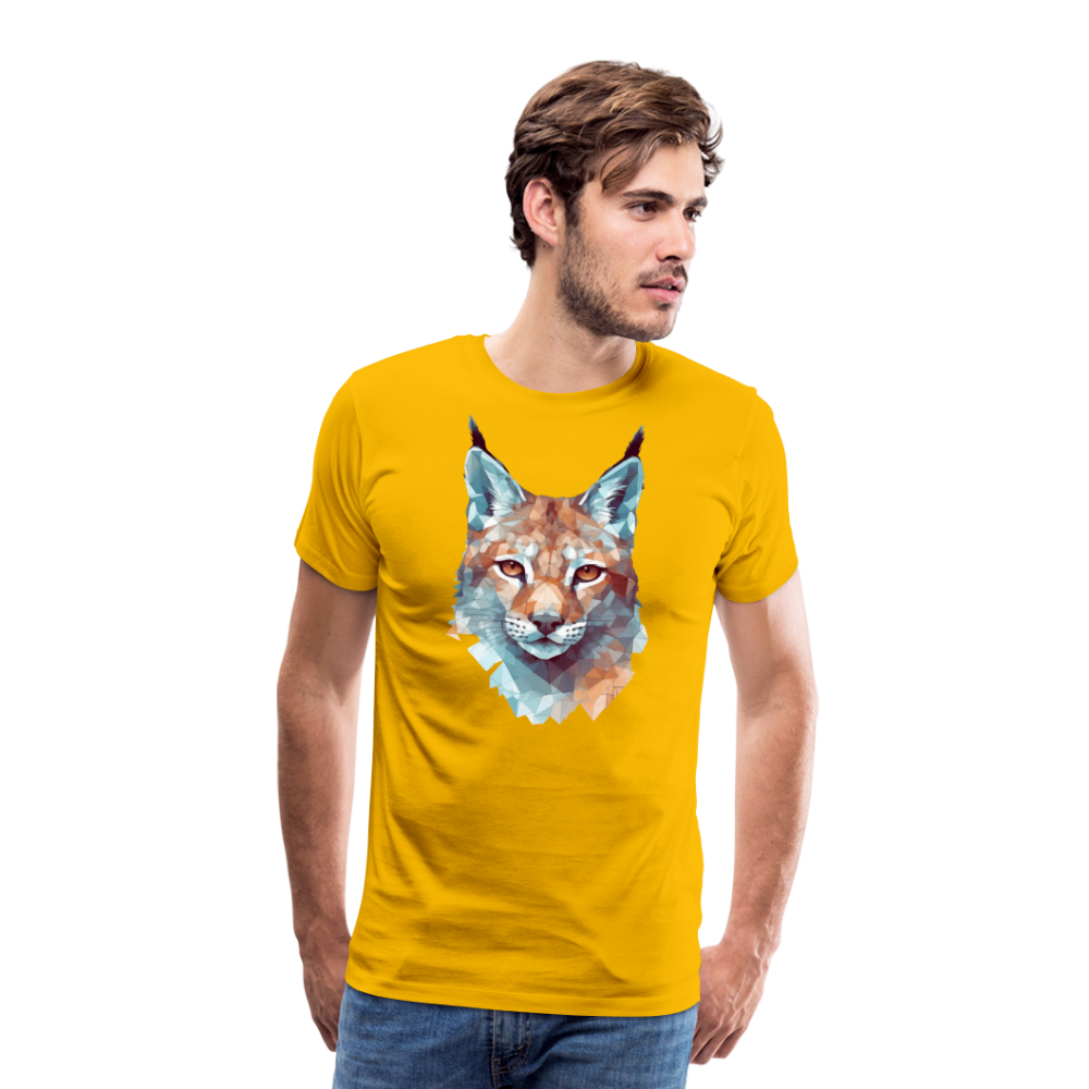 Geometrischer Luchs in Wasserfarben Optik - T-Shirt Männer - Sonnengelb